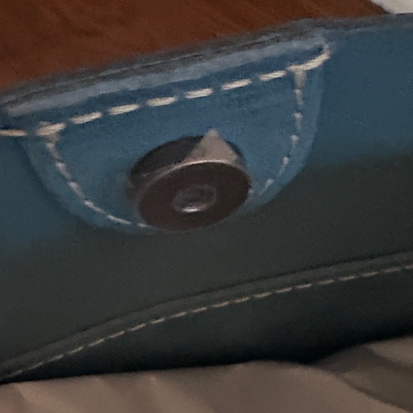 Portland Leather Teal Tote Bag - Picture 4 of 7